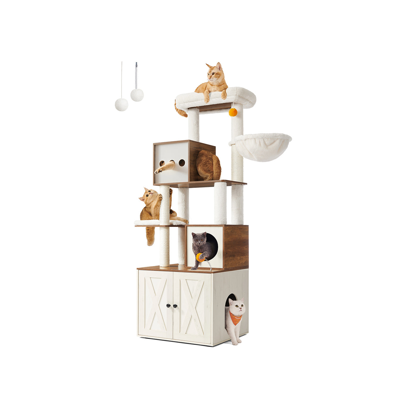 Kratzbaum, Katzenbaum mit Katzenklo-Schrank